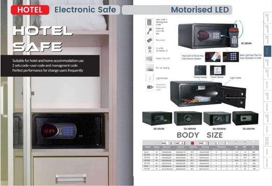 Hotel Electronic Safe Motorised LED